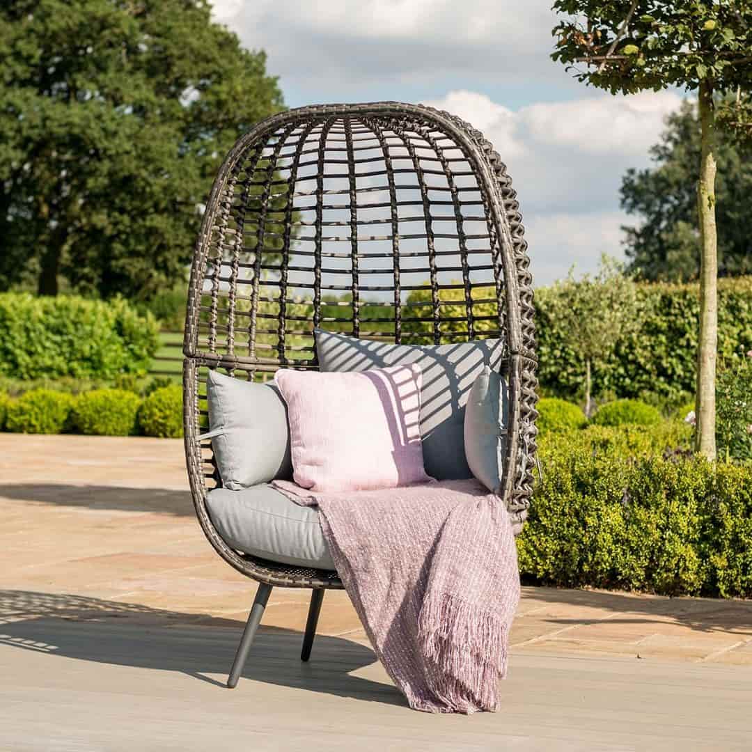 Rattan pod chair #colour_grey