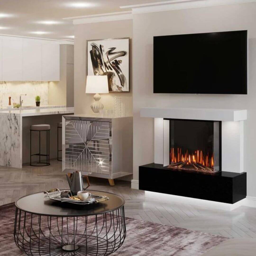 Roma Marble Panoramic Fireplace Suite