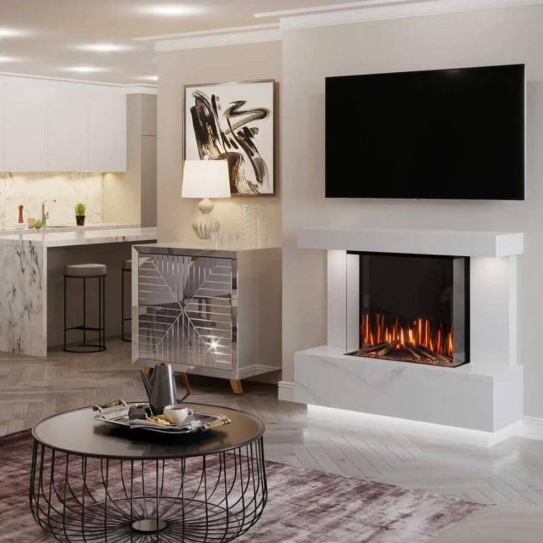 Roma Marble Panoramic Fireplace Suite