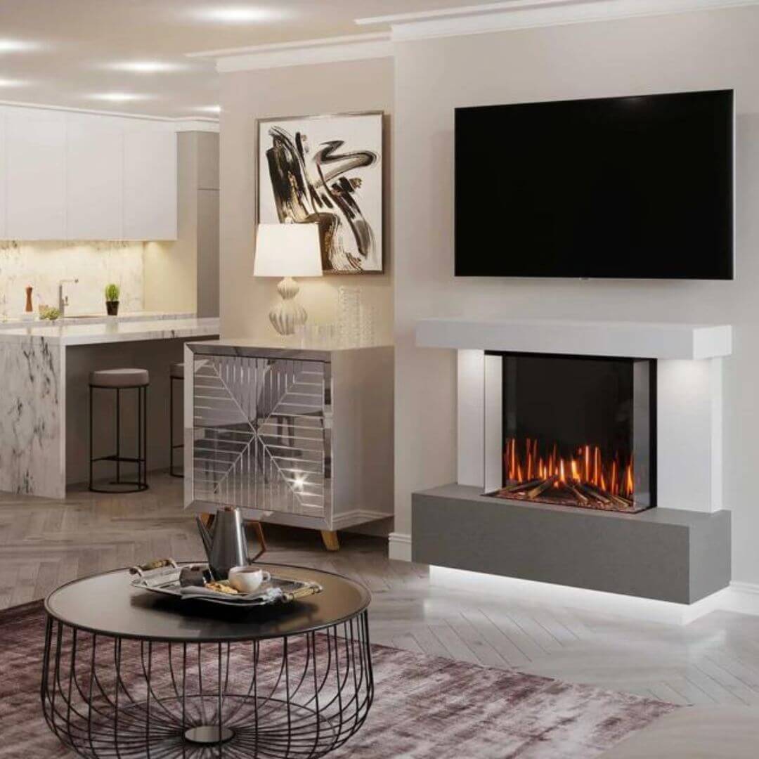 Roma Marble Panoramic Fireplace Suite