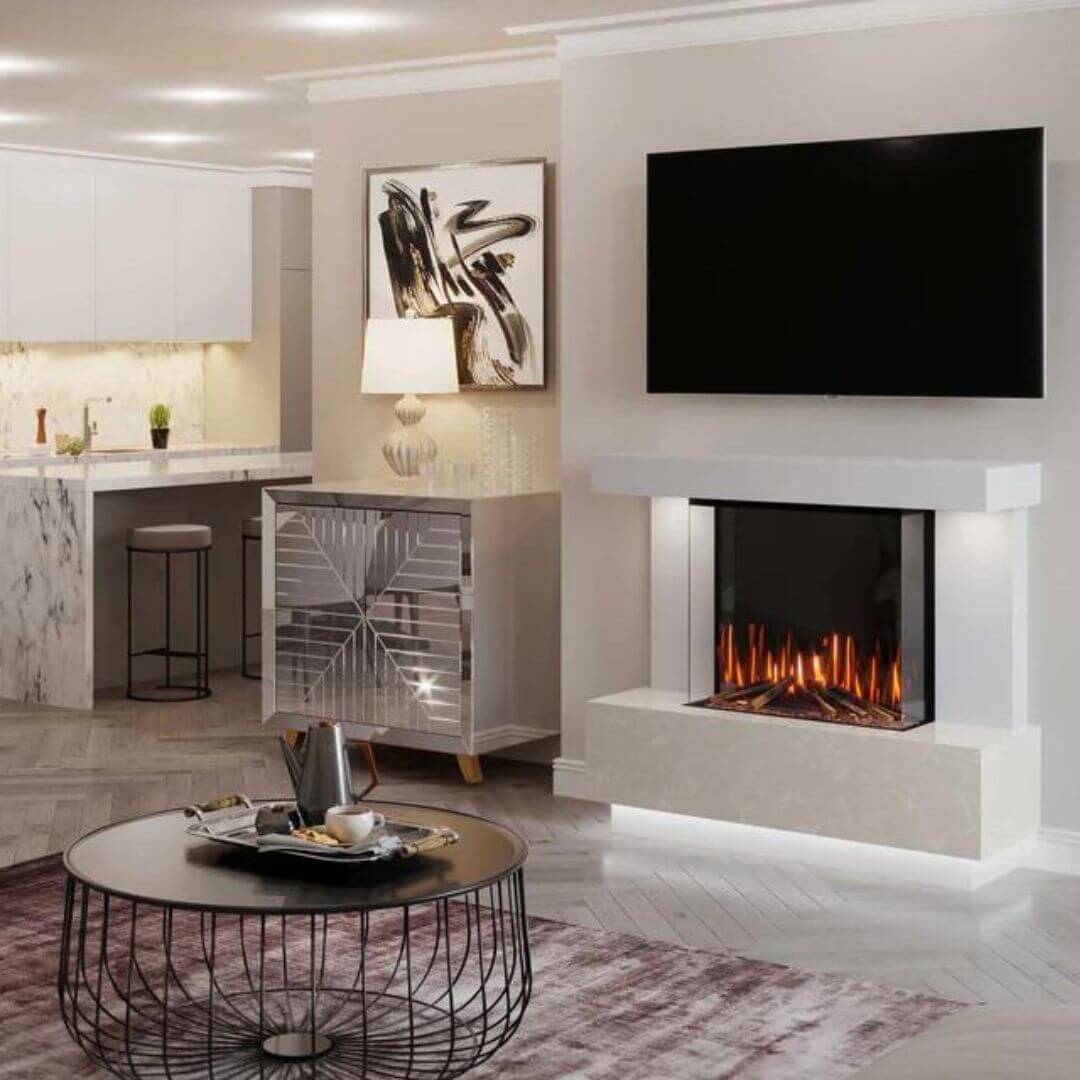 Roma Marble Panoramic Fireplace Suite