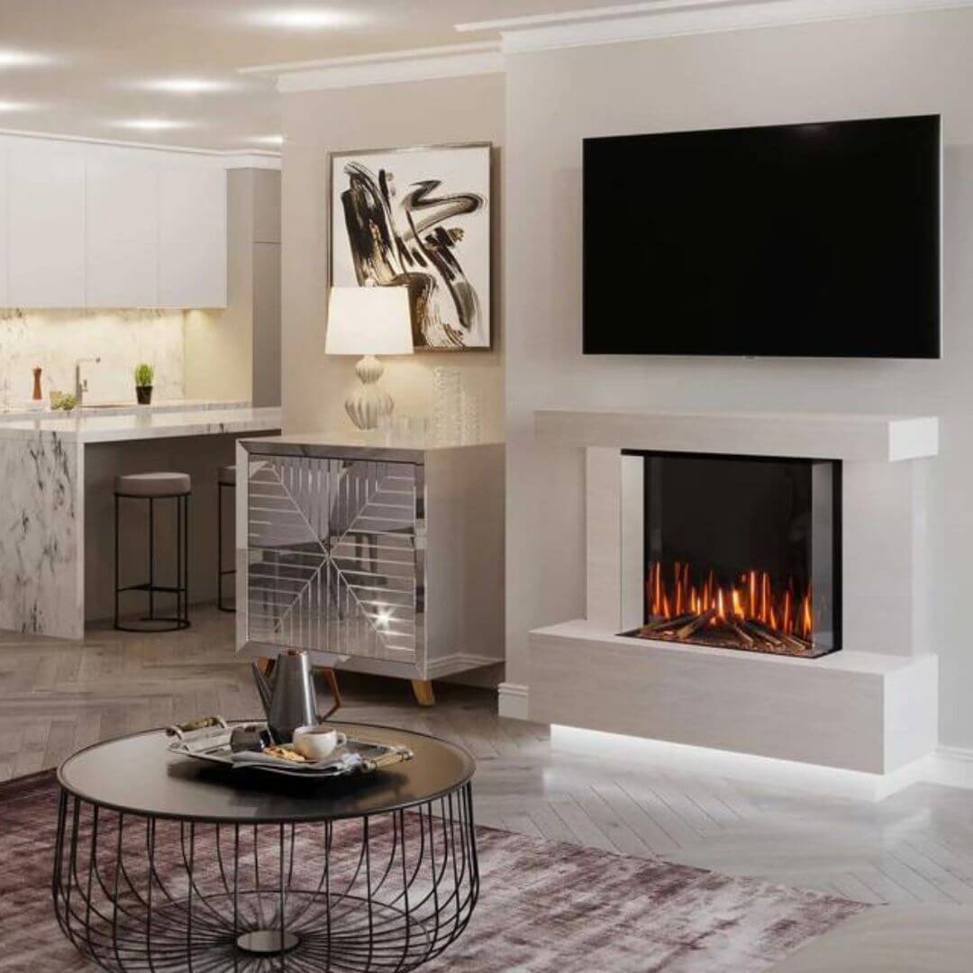Roma Marble Panoramic Fireplace Suite