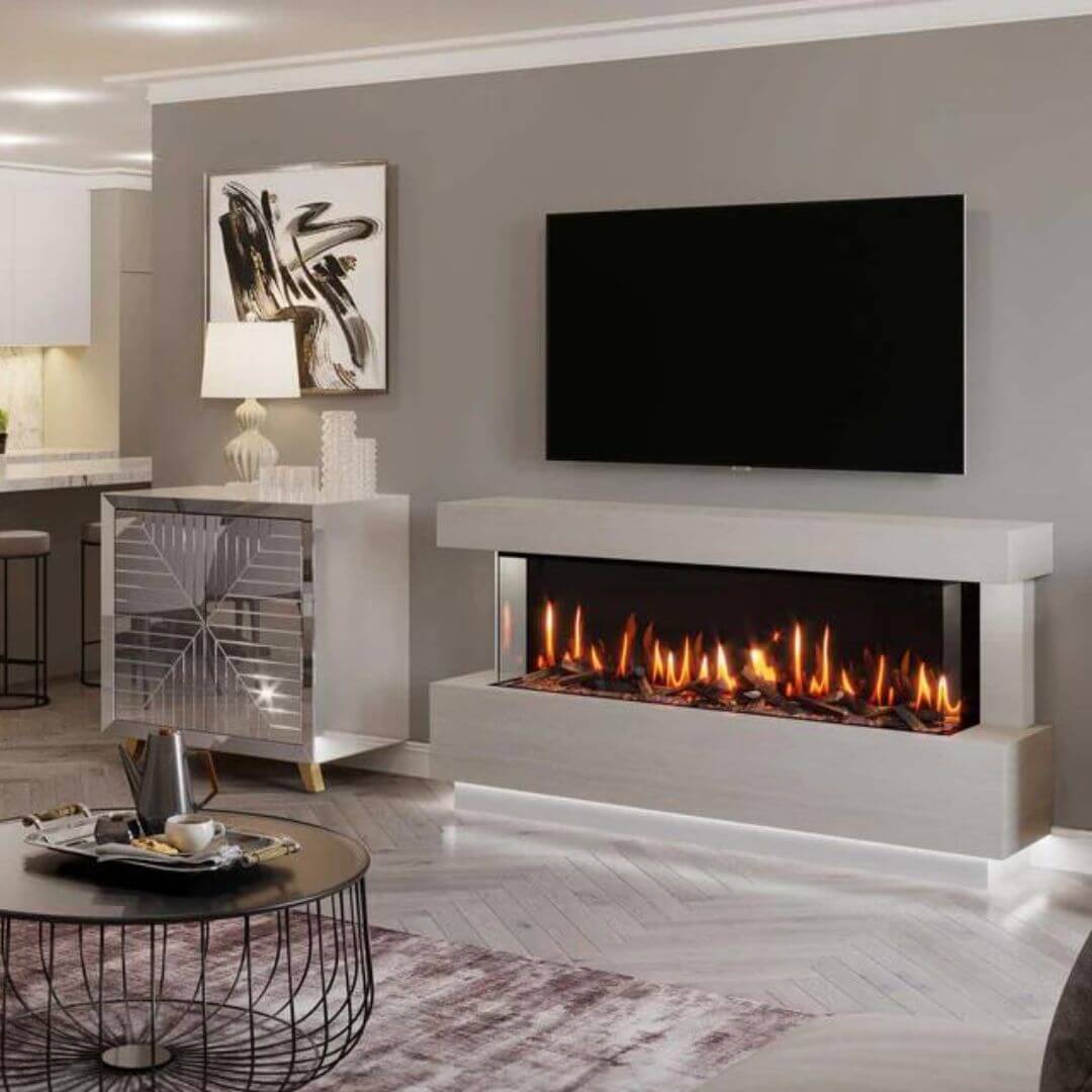 Roma Marble Panoramic Fireplace Suite