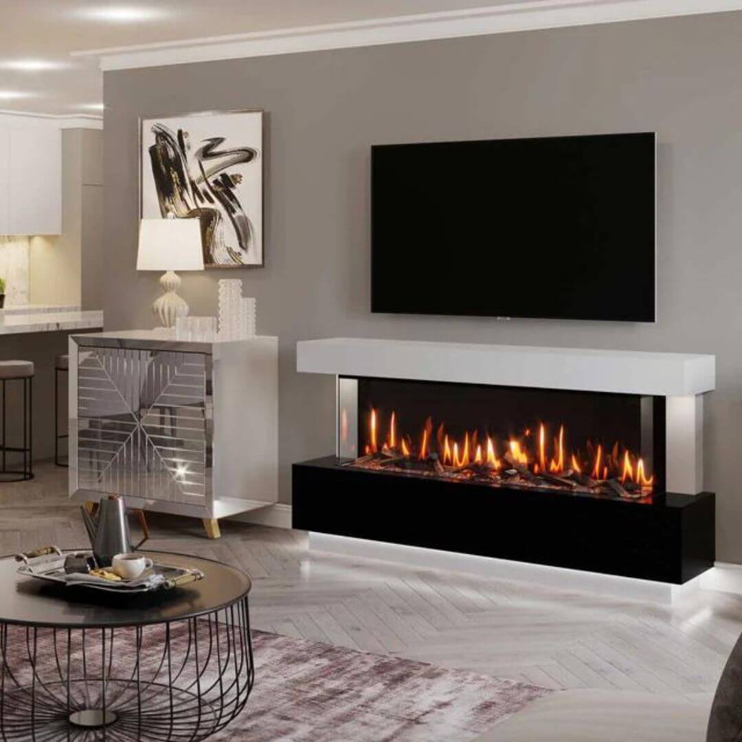 Roma Marble Panoramic Fireplace Suite
