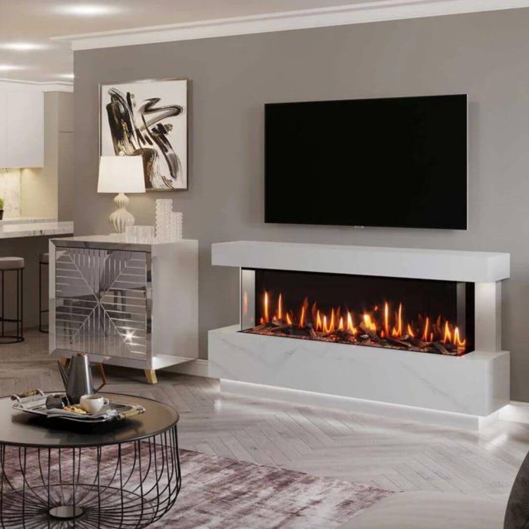 Roma Marble Panoramic Fireplace Suite