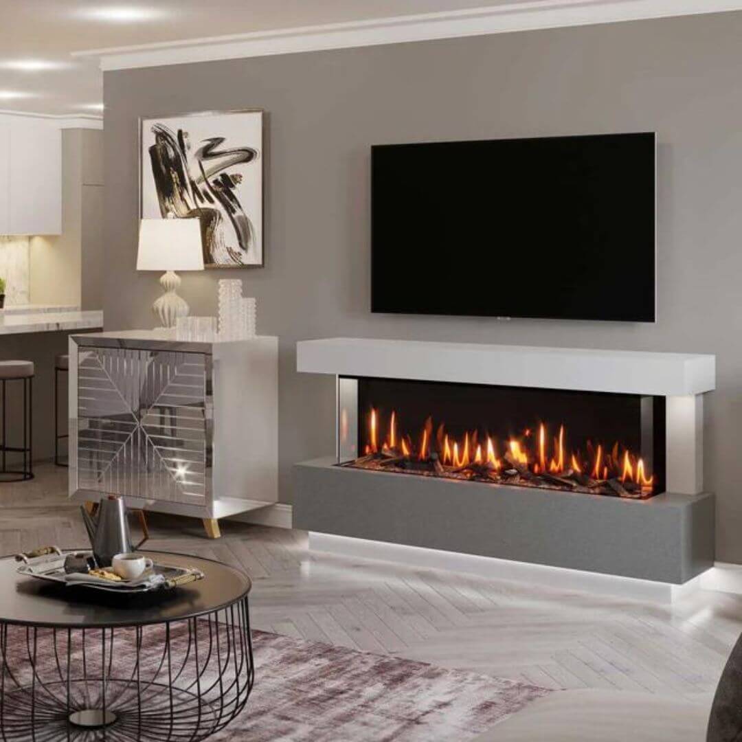 Roma Marble Panoramic Fireplace Suite