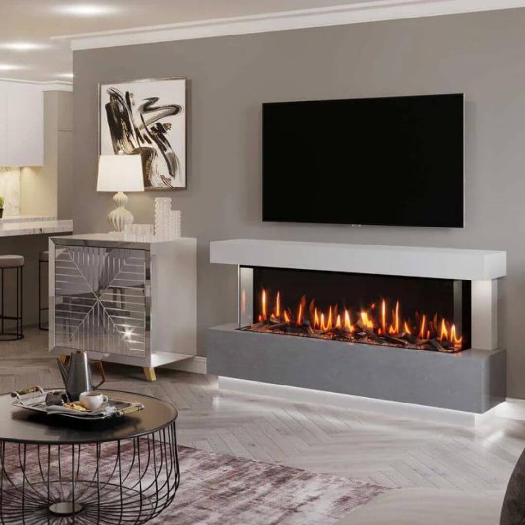 Roma Marble Panoramic Fireplace Suite