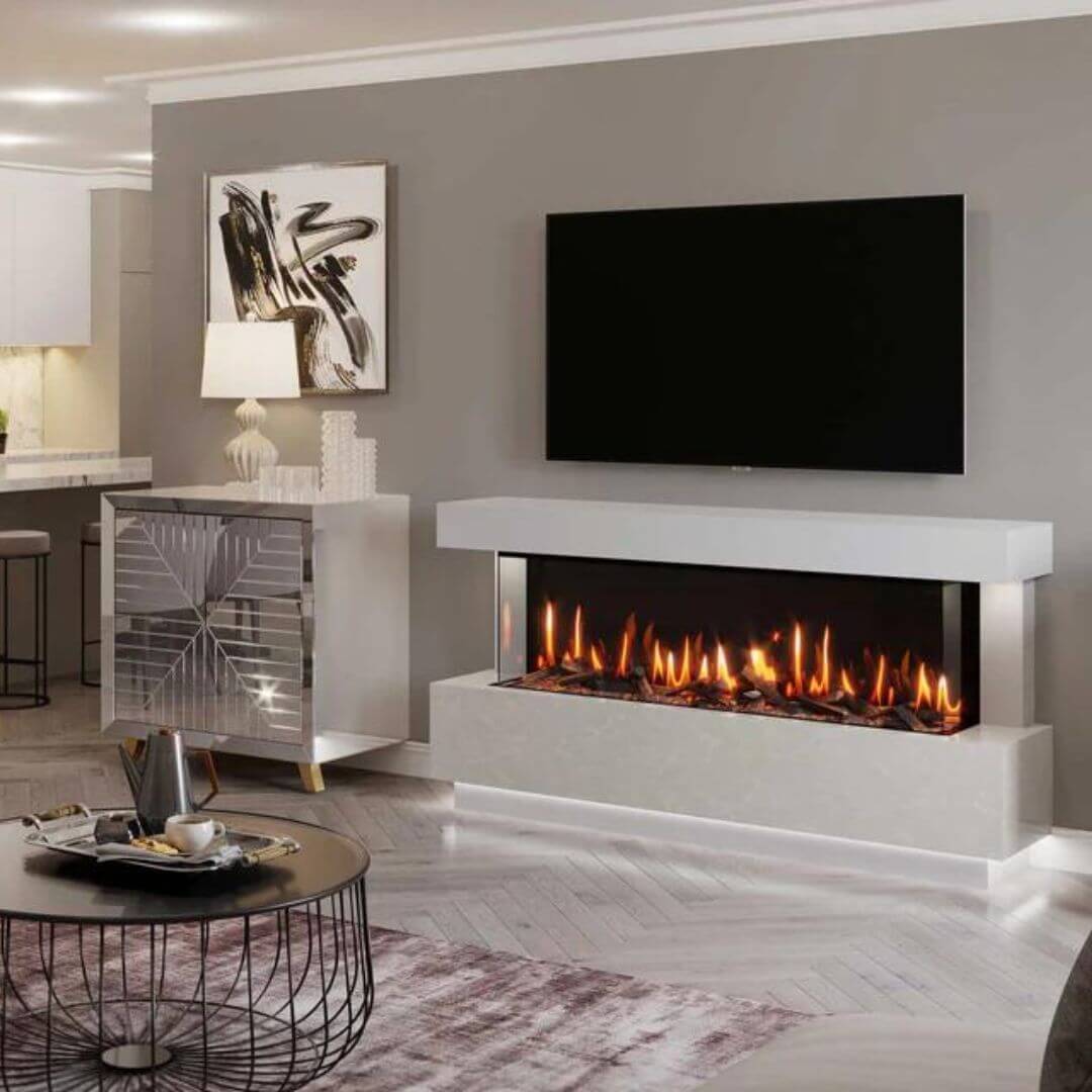 Roma Marble Panoramic Fireplace Suite