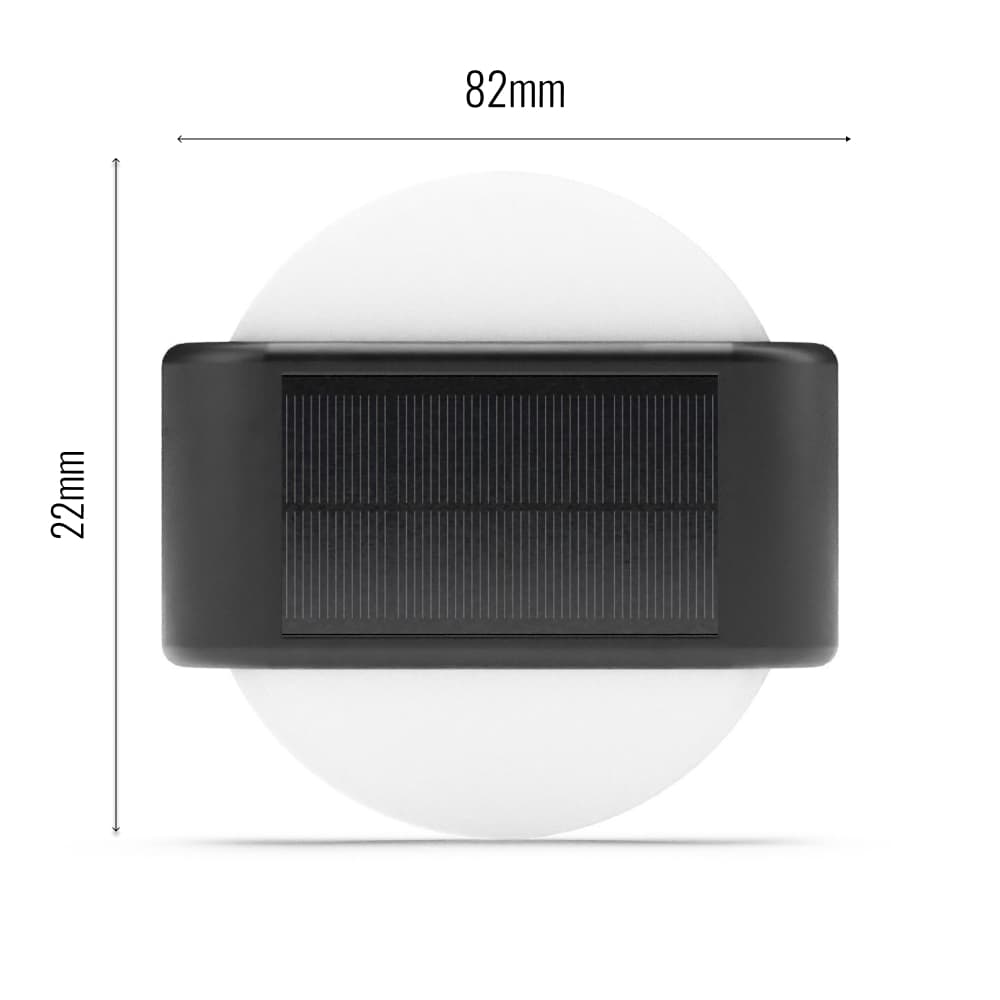 Round Solar Wall Light (set of 2) Dimensions