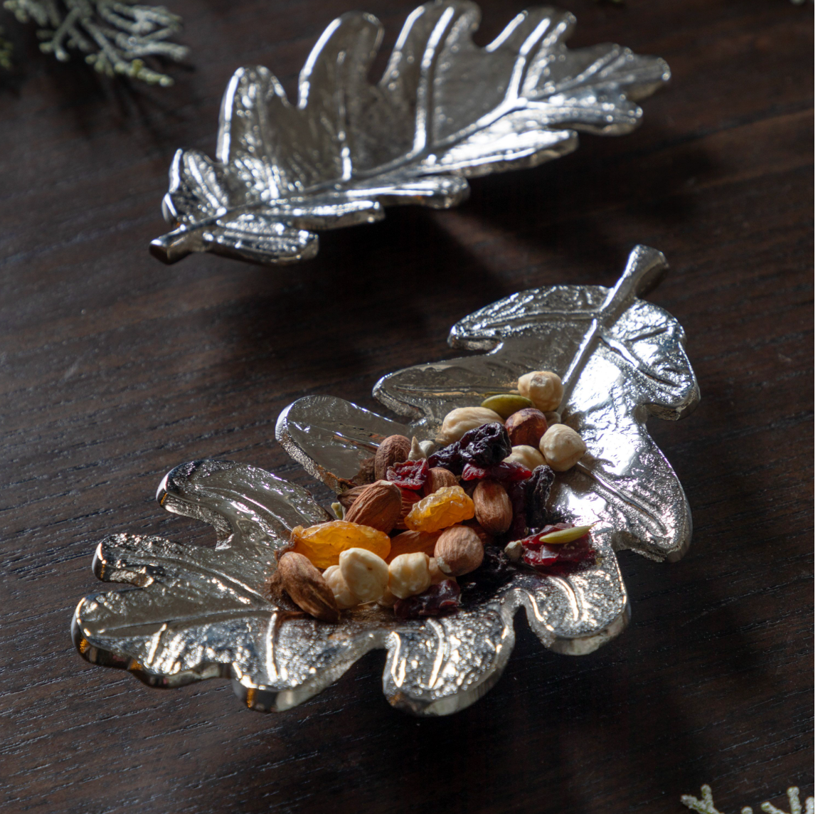 Set of Nickel Leaf Serving Dishes