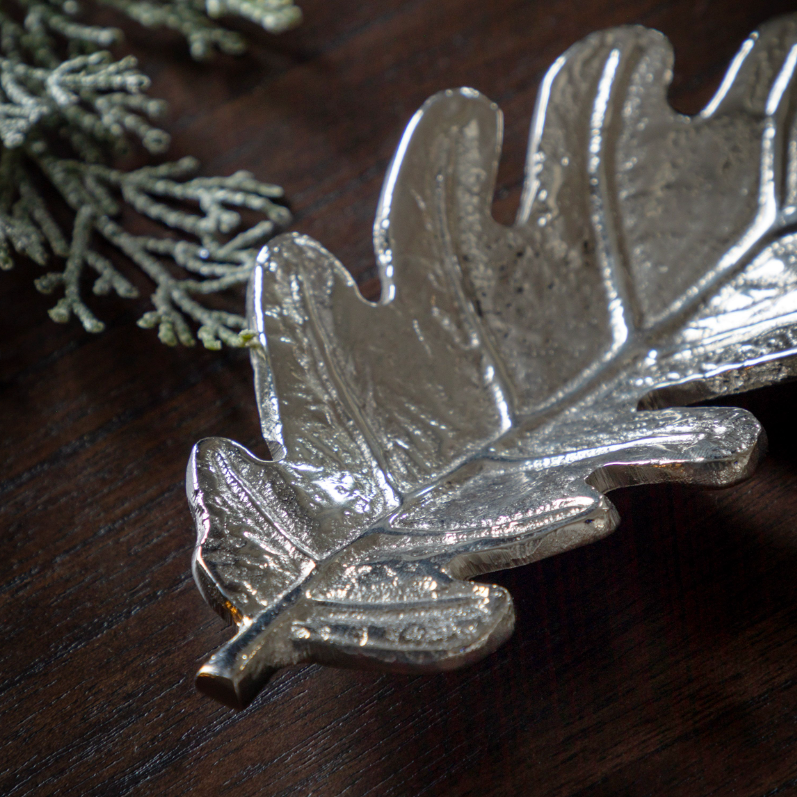 Set of Nickel Leaf Serving Dishes