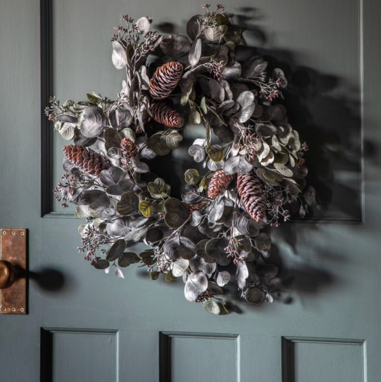 Seeded Eucalyptus Wreath with Cones