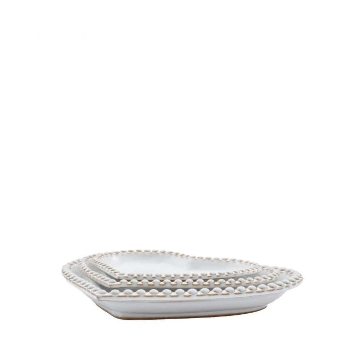 Set of 3 Beaded Heart Plates