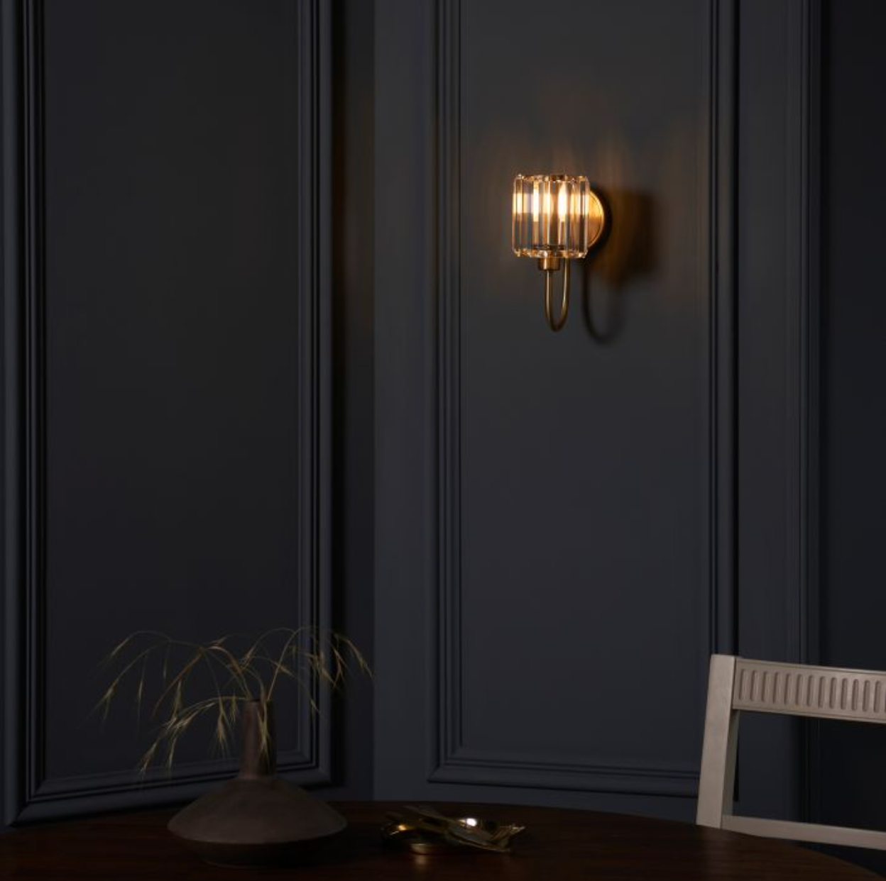 Antique Brass Glass Wall Light