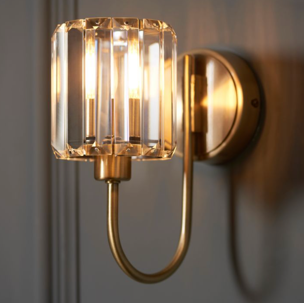 Antique Brass Glass Wall Light