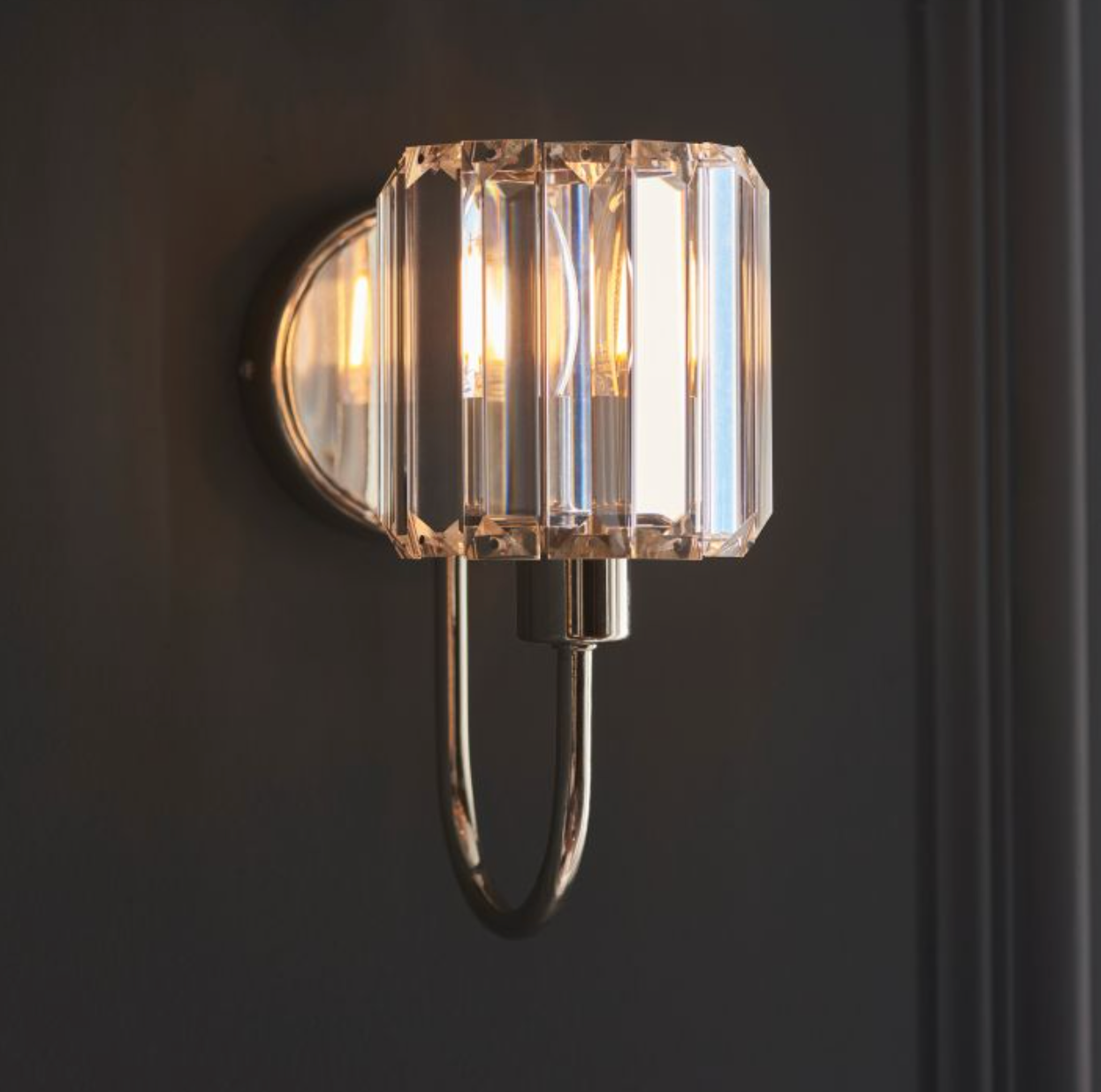 Nickel Glass Wall Light