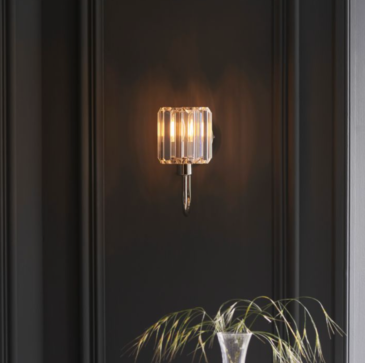 Nickel Glass Wall Light