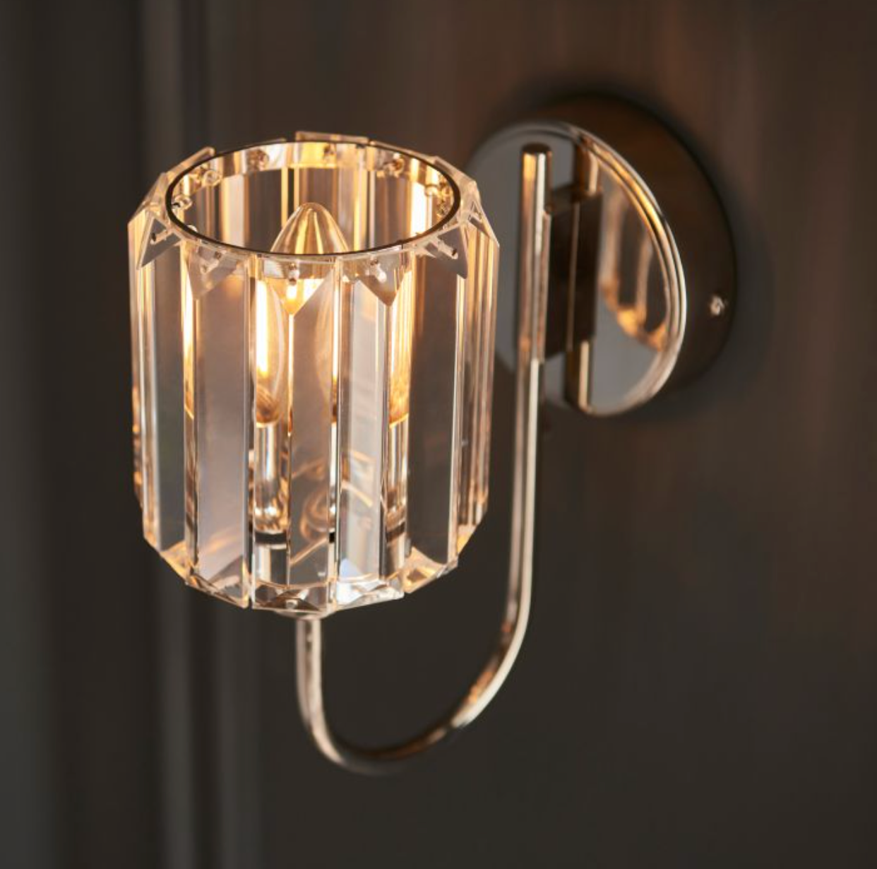 Nickel Glass Wall Light
