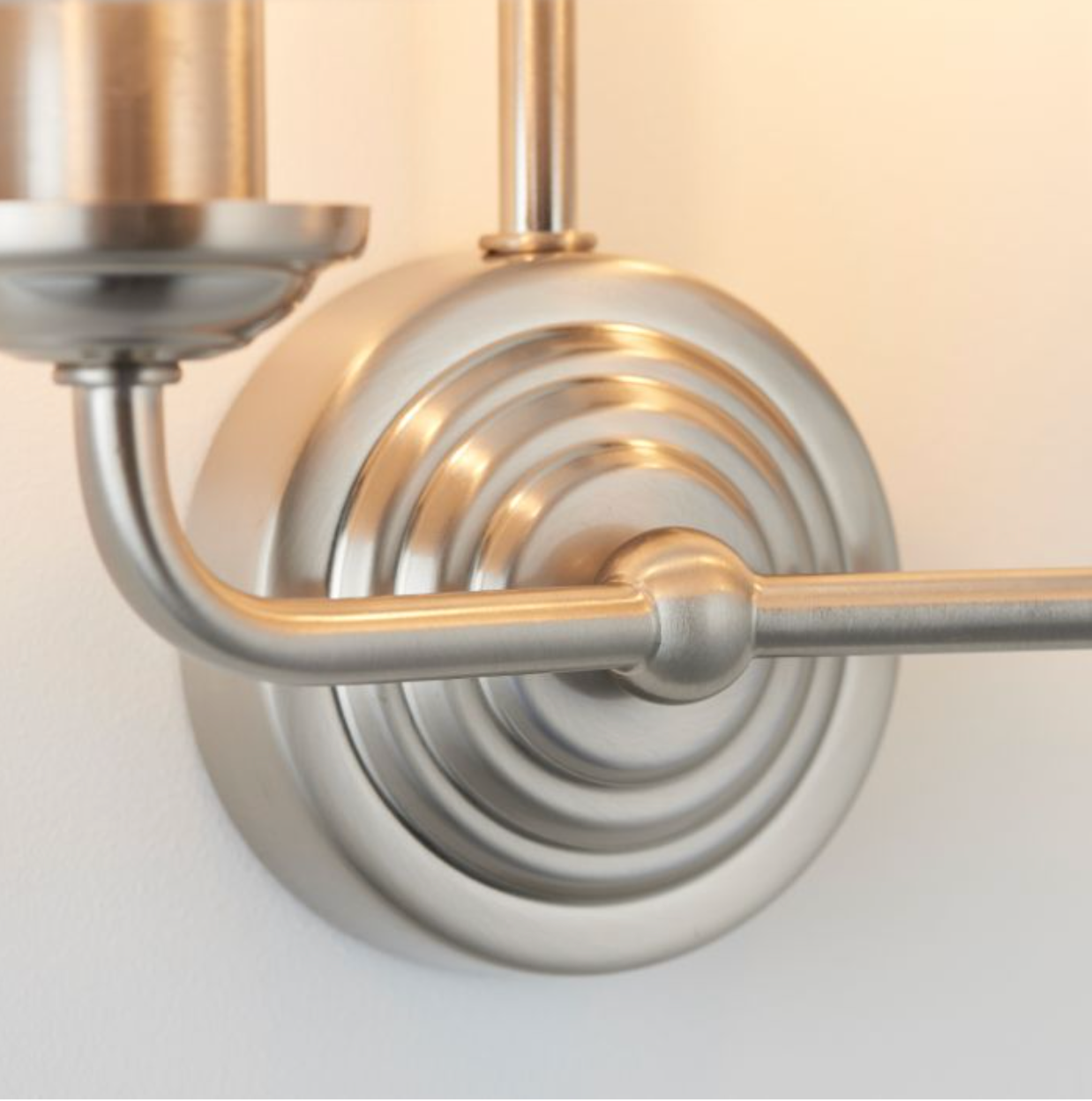 Linen & Brushed Chrome Wall Light