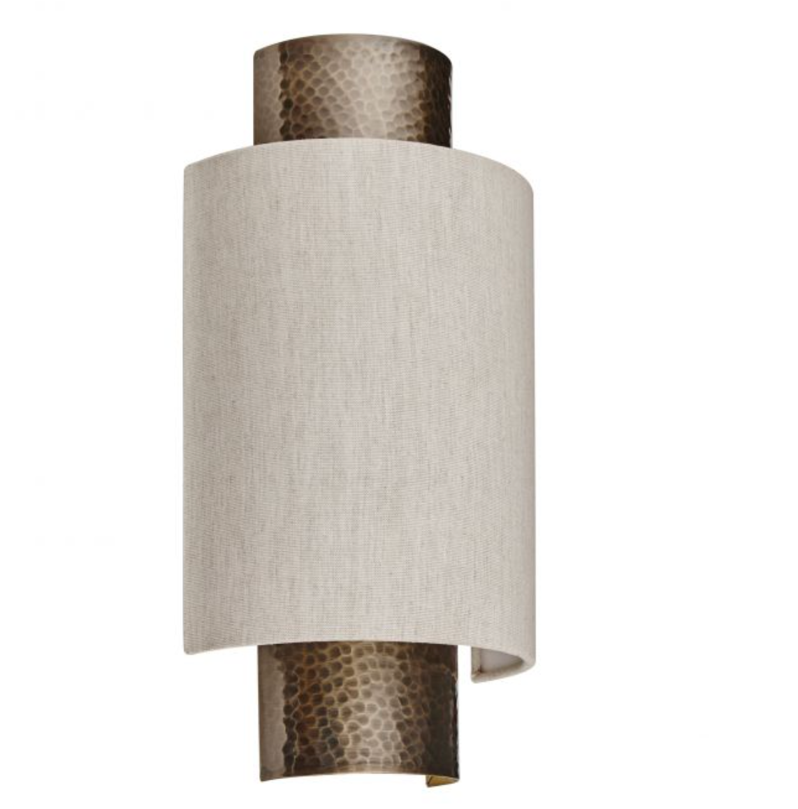 Linen & Hammered Bronze Wall Light