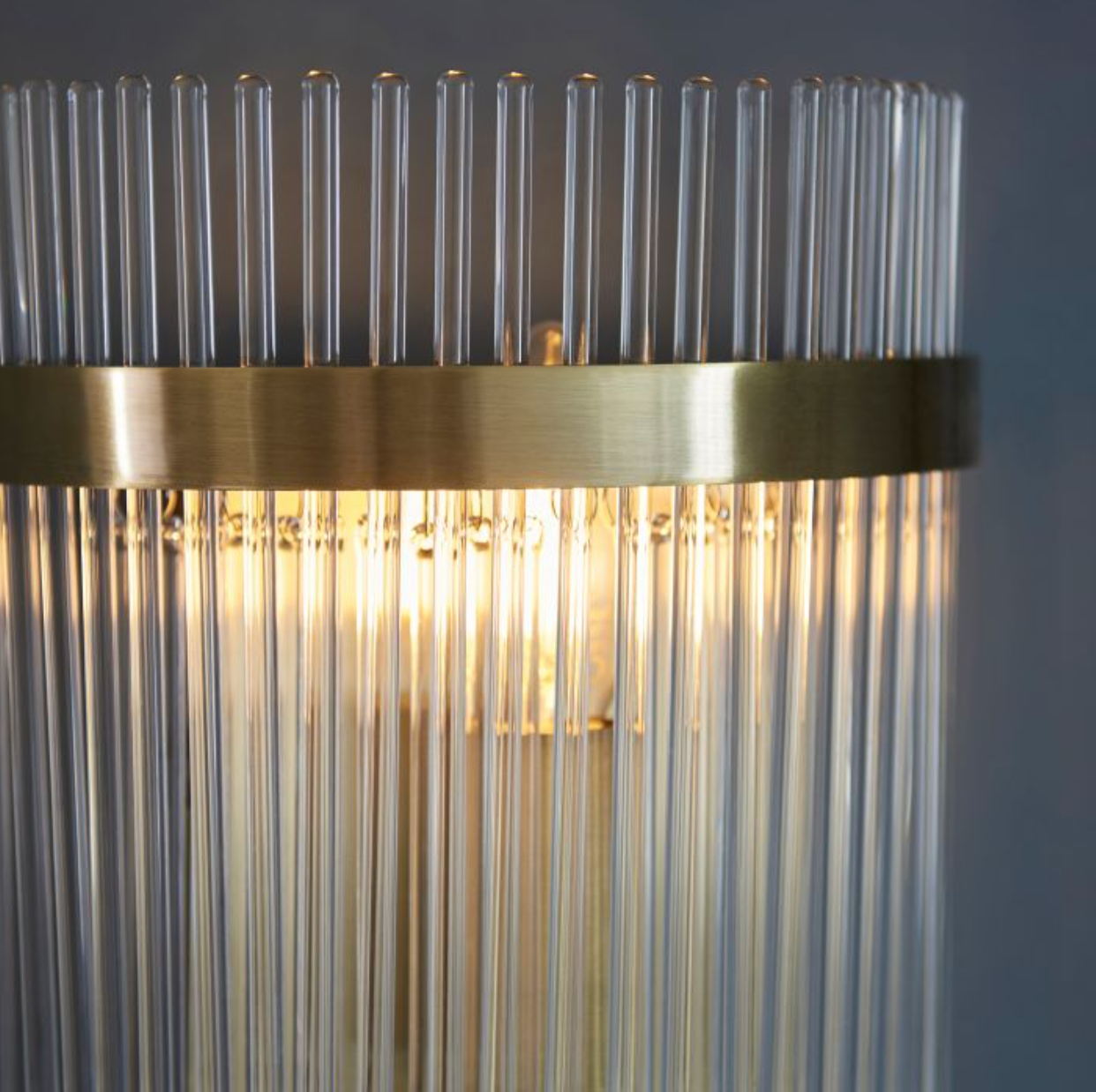 Brass & Glass Rod Wall Light