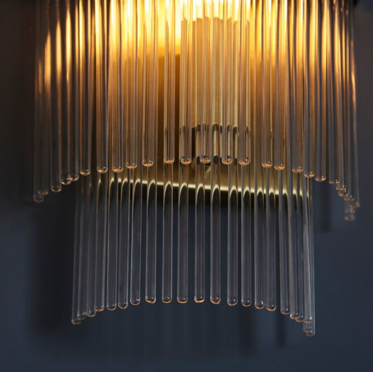 Brass & Glass Rod Wall Light