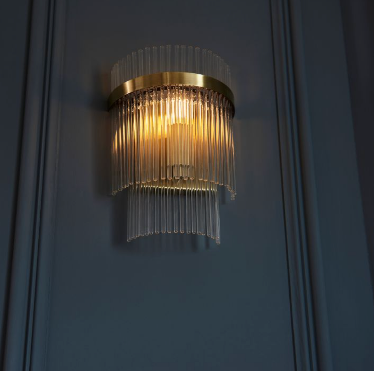 Brass & Glass Rod Wall Light