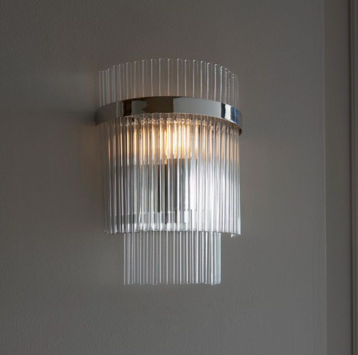 Nickel & Glass Rod Wall Light