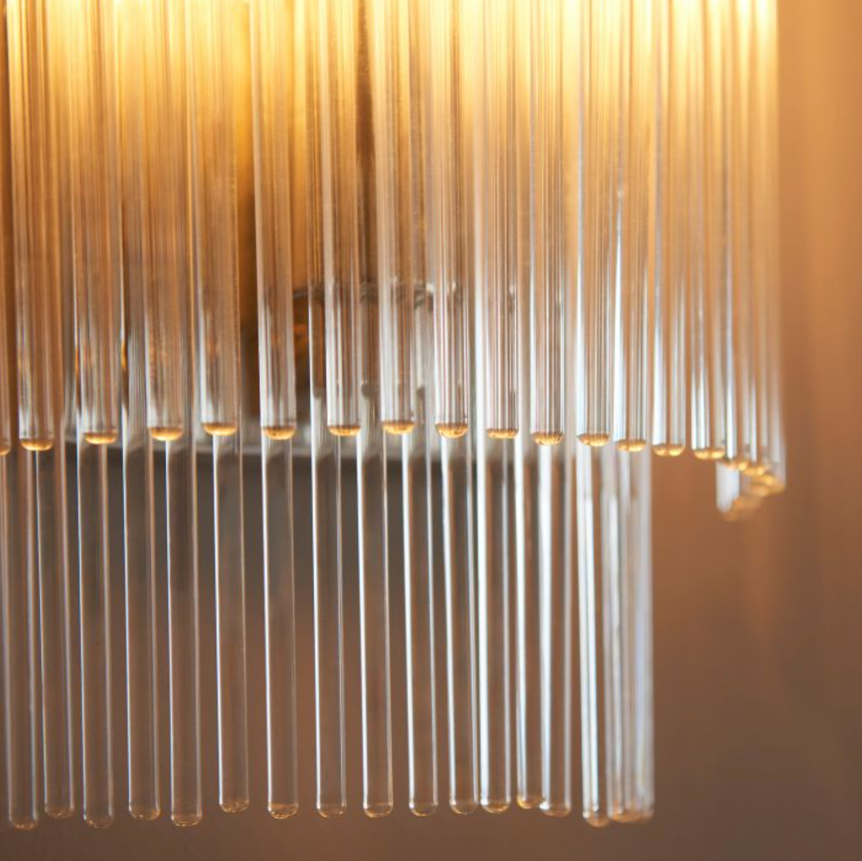 Nickel & Glass Rod Wall Light