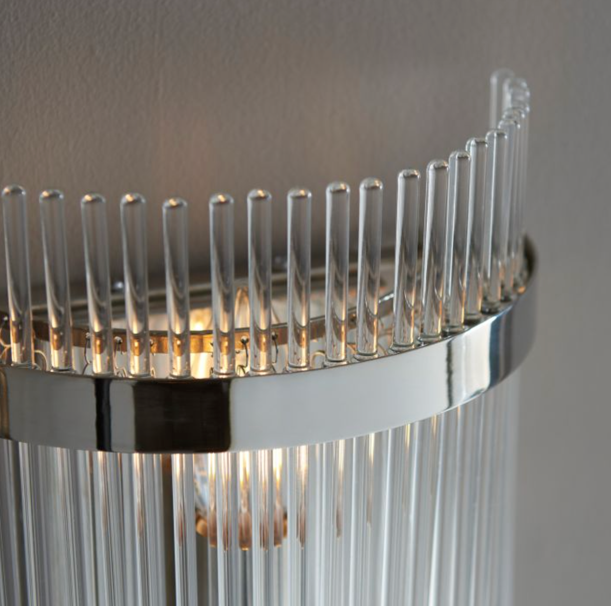Nickel & Glass Rod Wall Light