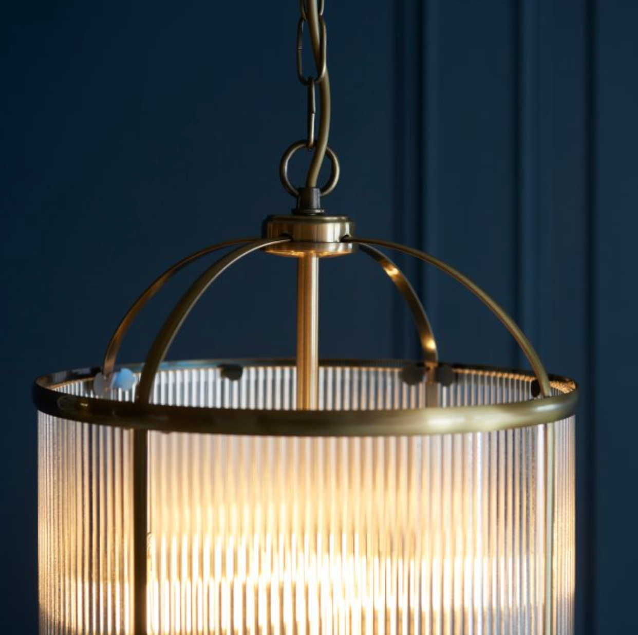 Brass Ribbed Pendant