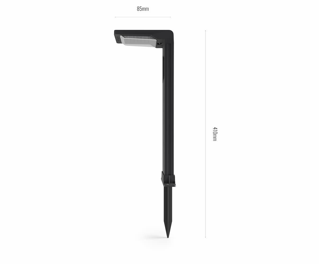 L Shaped Solar Garden Bollard Light Dimensions