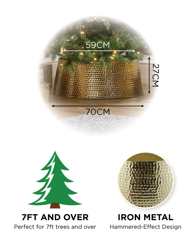 Gold Hammered Metal Tree Skirt