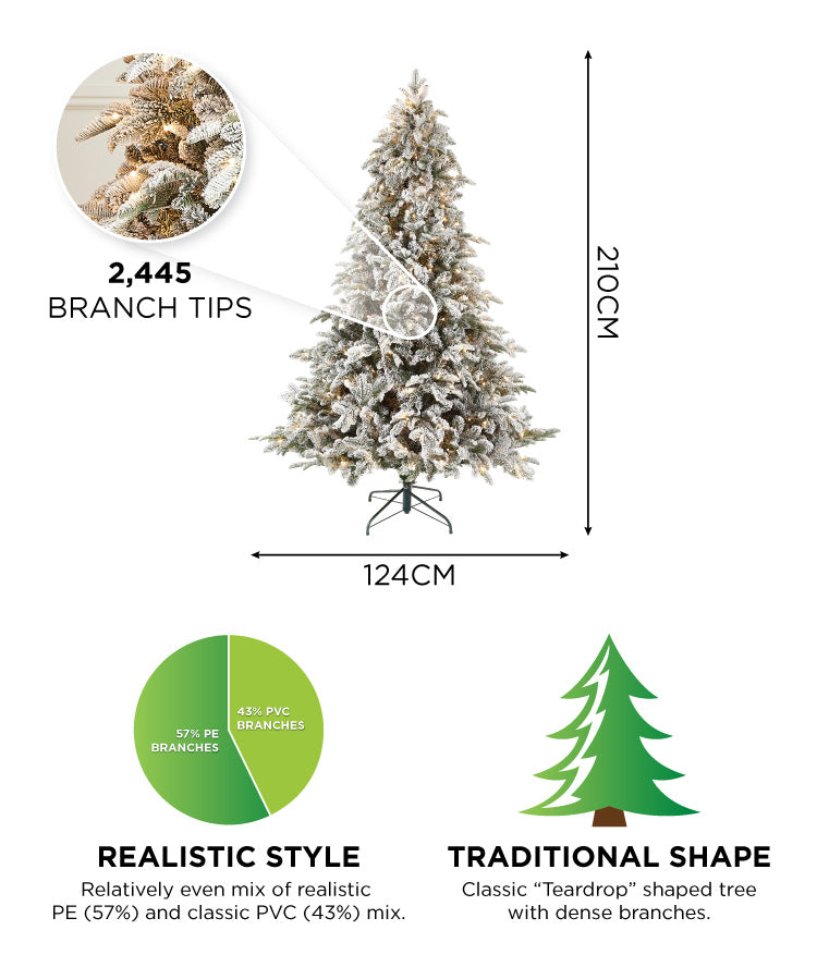 Pre-Lit Snowy Noble Pine Artificial Christmas Tree