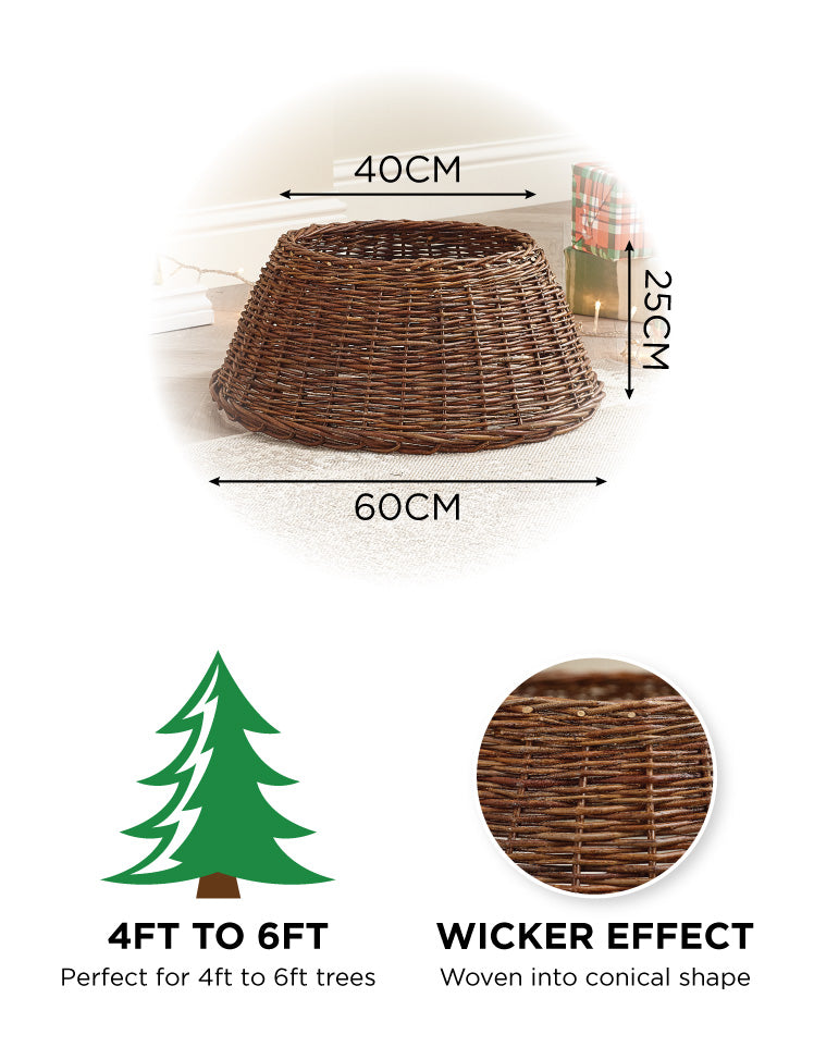 60cm Brown Wicker Skirt
