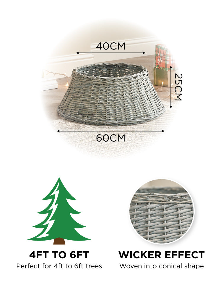 60cm Silver Wicker Skirt