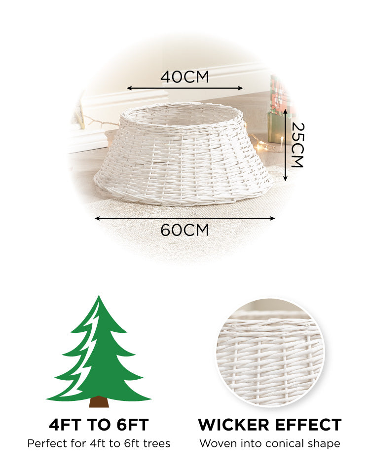 60cm White Wicker Skirt