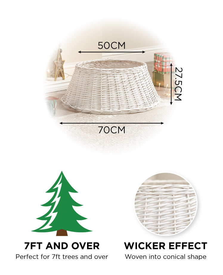 70cm White Wicker Skirt