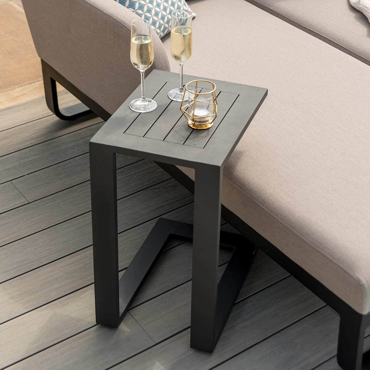 Aluminium Side Table with #colour_grey