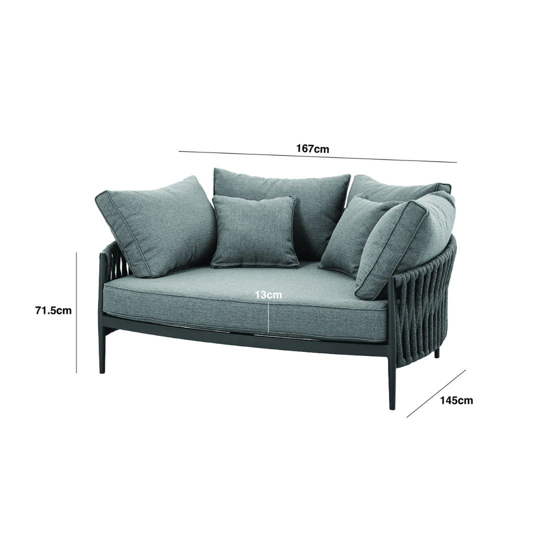 Dimension Footprint of a Rope Weave Fabric Daybed