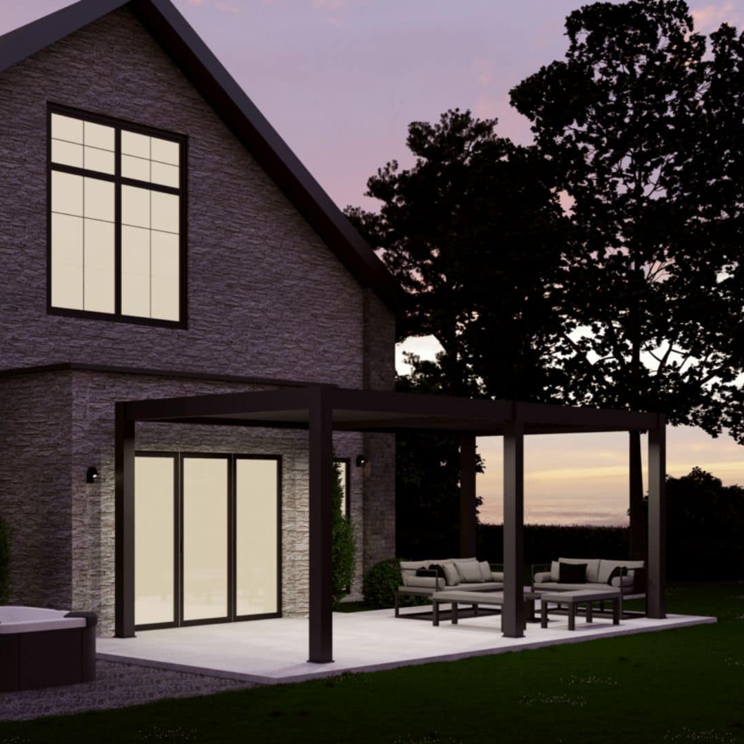 3x6 anthracite grey aluminium pergola