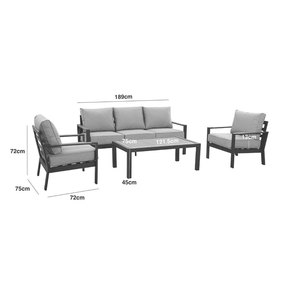 line drawing of a 3 seat sofa set
