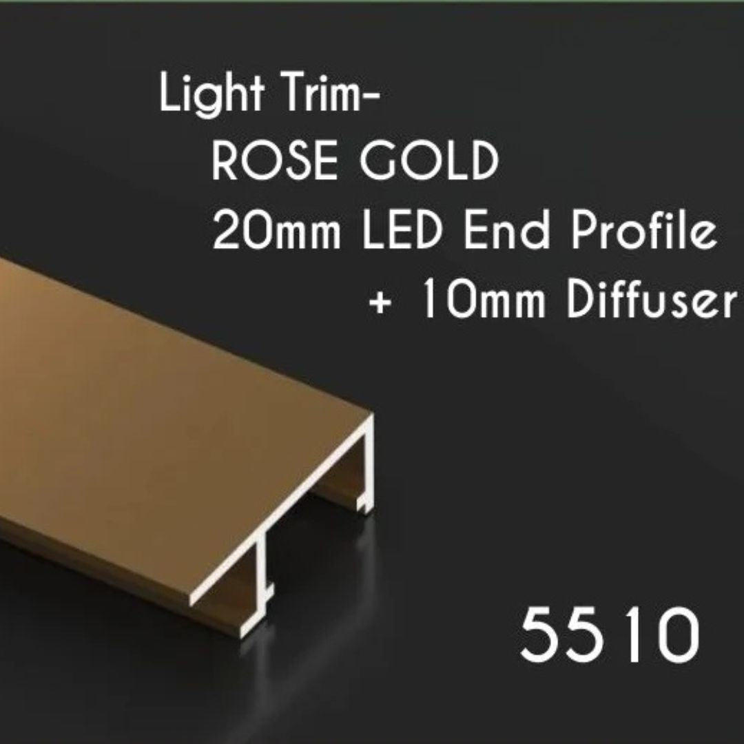 LED Light Trim - 20mm End Profile & 10mm Diffuser