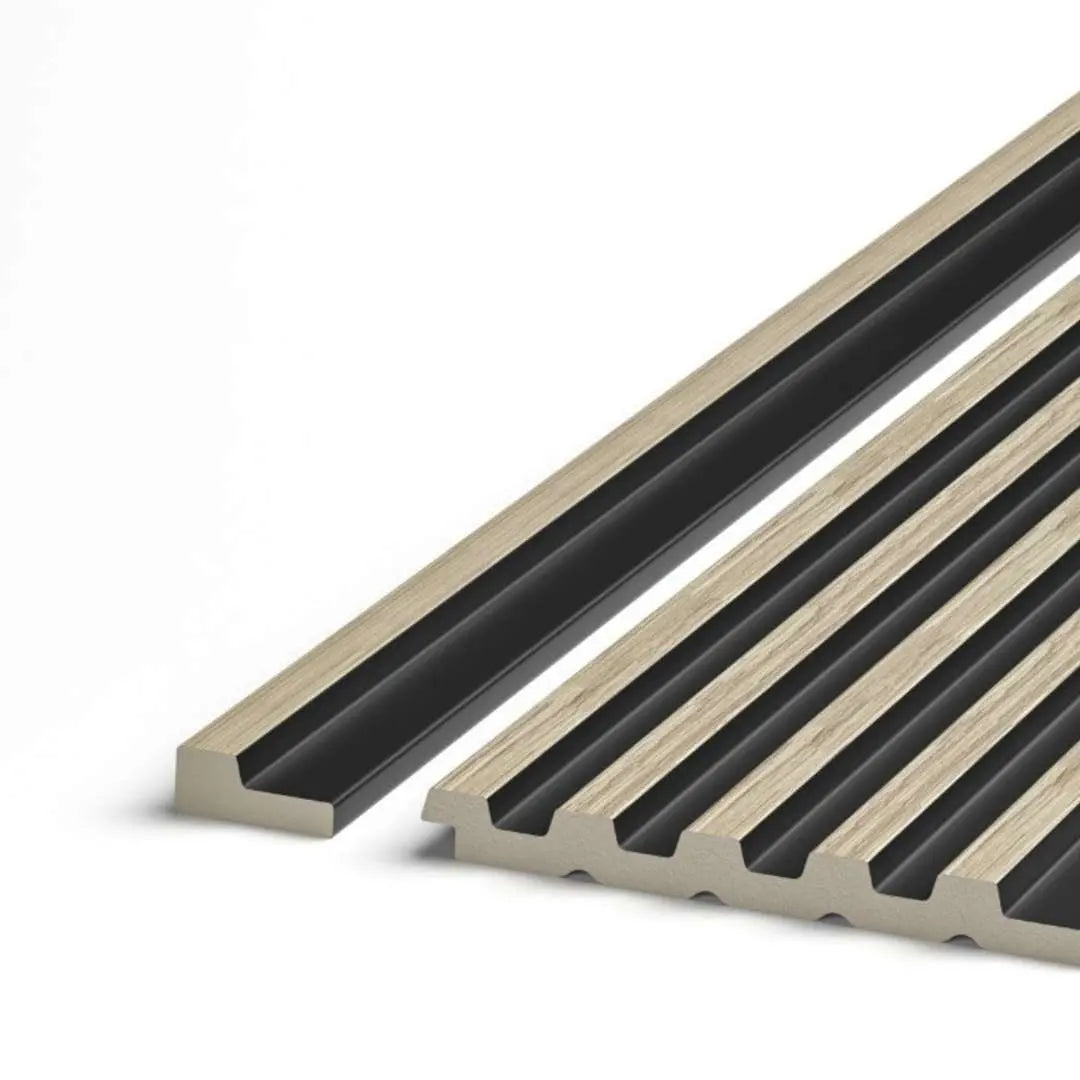 Palm Light Oak and Black End Cap (Tongue)