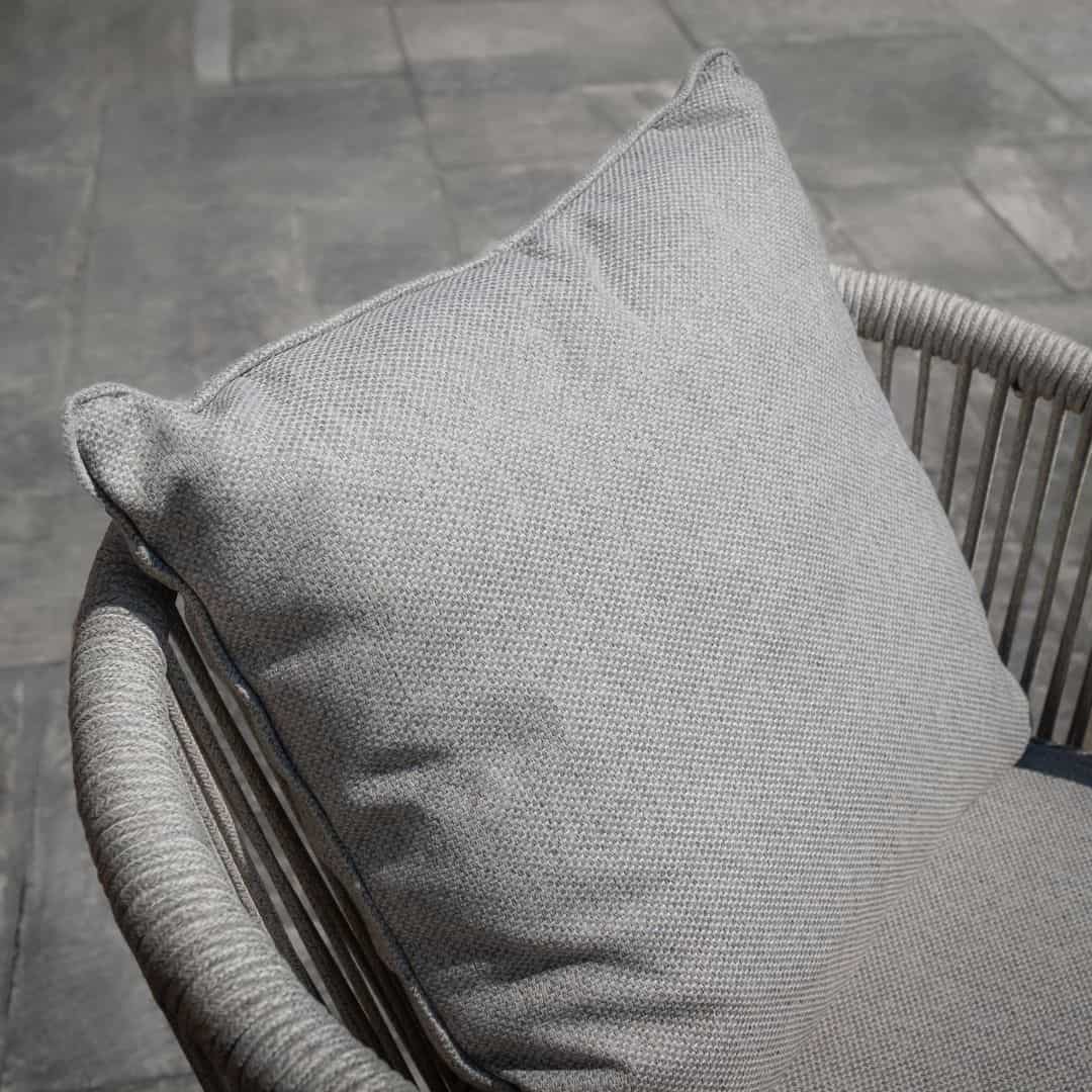 Light grey coloured rope weave 8 seat oval shape dining set