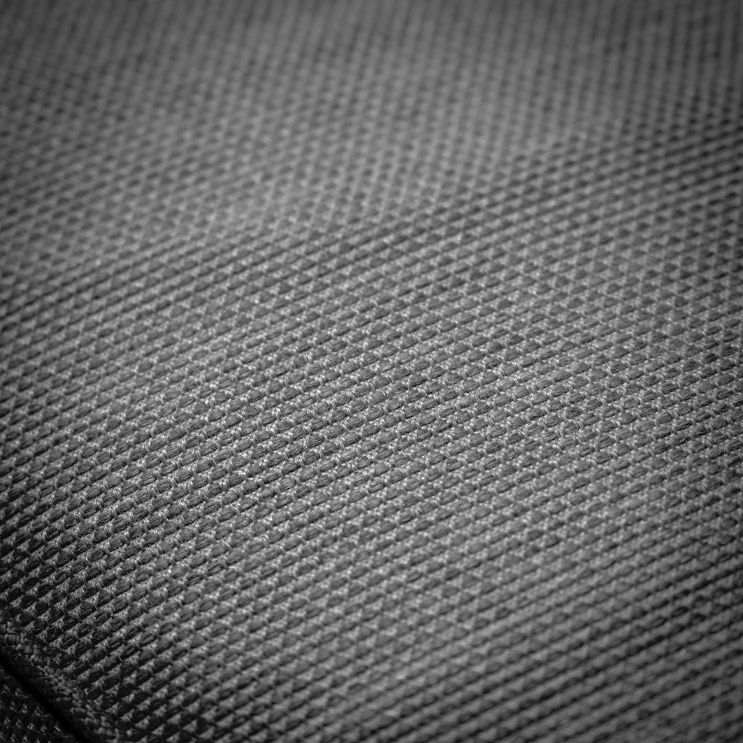 Mid Grey Rope Weave Fabric and Charcoal Frame Small Corner Sofa with a Rectangular Coffee Table #colour_mid grey and charcoal