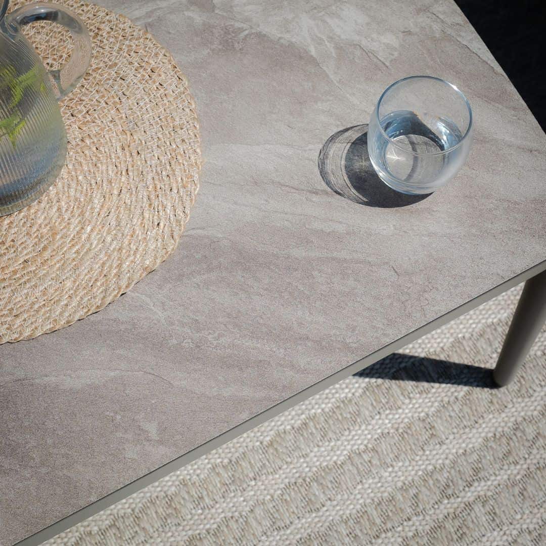 Light Grey Rope Weave Fabric and Grey Frame Large Corner Sofa with 2 Armchairs and a Rectangular Coffee Table #cool linen and dawn grey