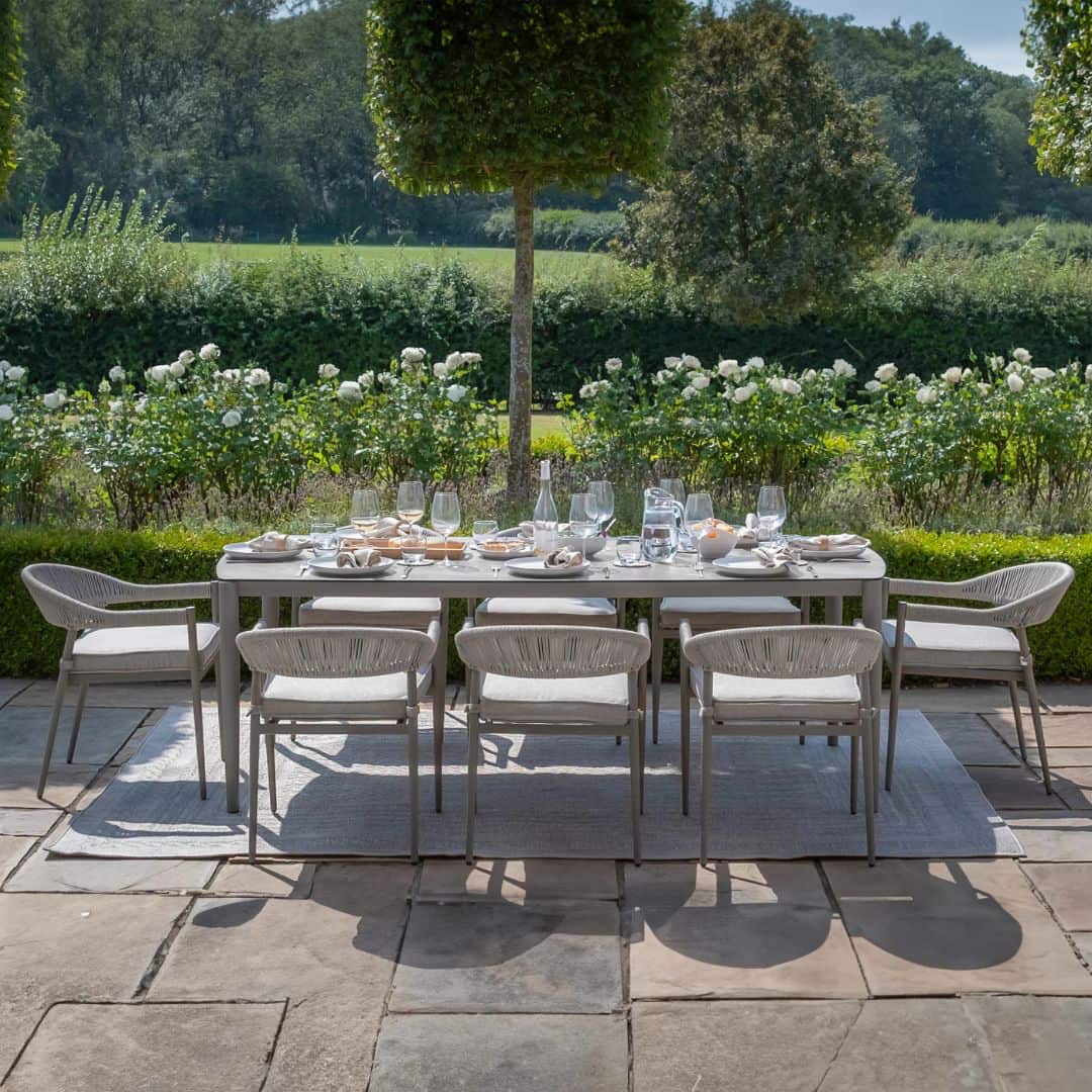 Cool linen rope 8 seat Seat Rectangle Dining Set
