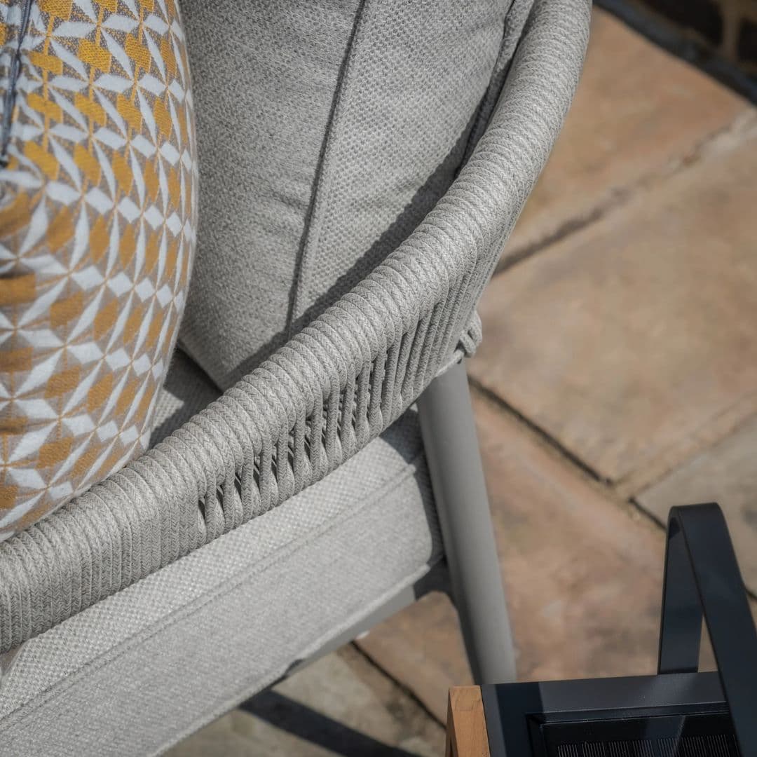 Cool linen rope weave corner sofa set with matching coffee table.
