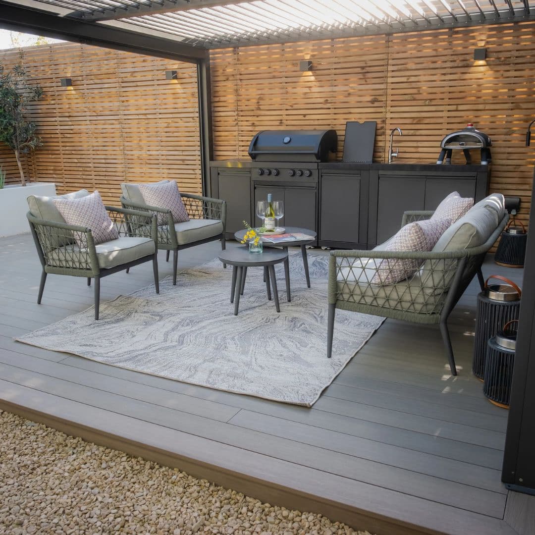 Ivy Green with Charcoal frame 2 Seat Sofa Set with 2 round Coffee Tables #colour_ivy green with charcoal frame